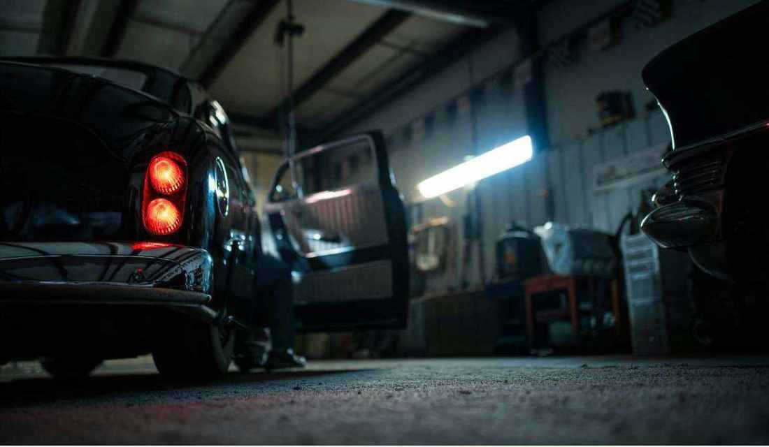 Mechanic working on car